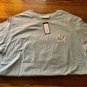 Simply Southern Sz XL Blessed Mama Light Blue T-shirt NWTS